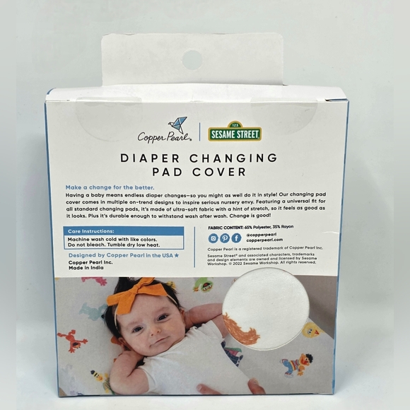 Copper Pearl Sesame Street Premium Knit Diaper Changing Pad Cover Standard Size - Picture 5 of 5